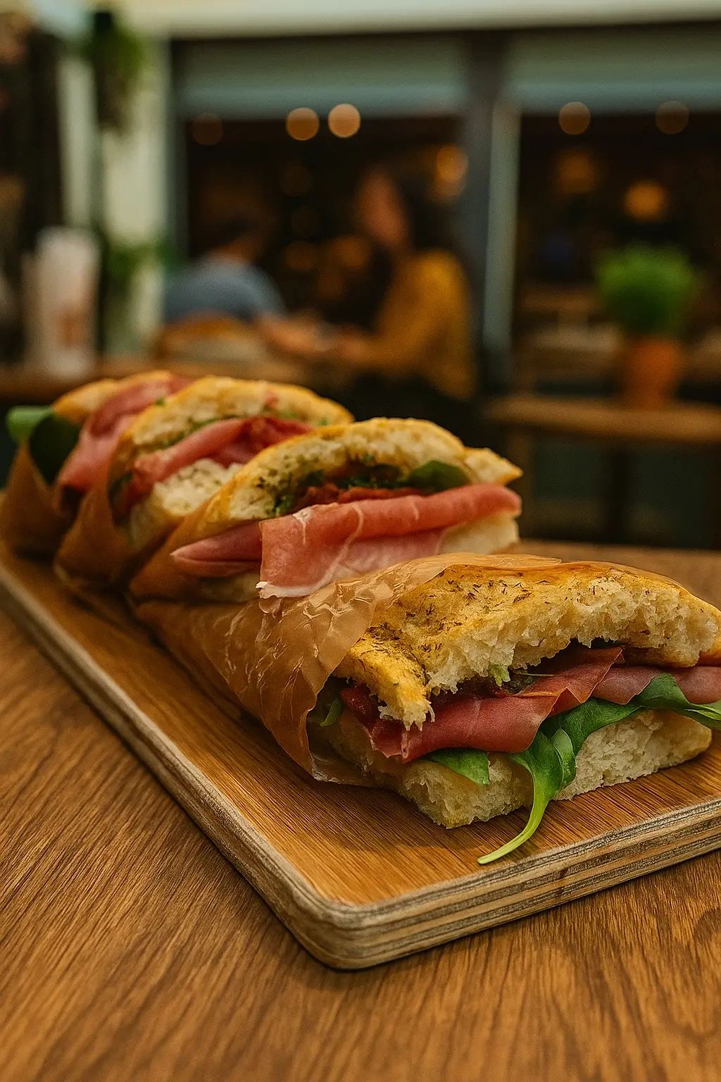 Färsk focaccia med italienska ingredienser